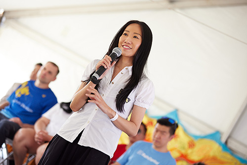 Speaking at the opening ceremony of the 44th Boston Hong Kong Dragon Boat Festival, the Director of the HKETONY Candy Nip, thanks the organizer, sponsors, paddlers and participants for their continuous support of the Festival.