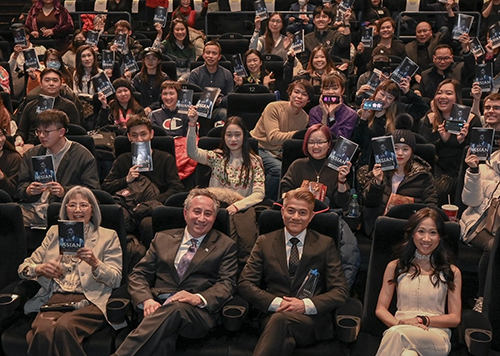  Hong Kong superstar Aaron Kwok with the audience at the North American premiere of 