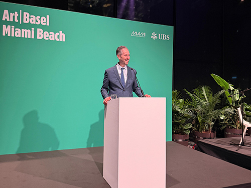  CEO of Art Basel Noah Horowitz at the Pre-Opening Breakfast Reception of Art Basel Miami Beach.  
            